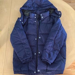 Boys XXL Gap brand down coat. Fleece lined, wind skirt, new condition.